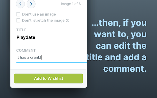 Add to Wishlistr screenshot