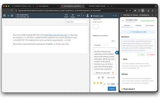 CoGrader for Canvas - AI Grader screenshot