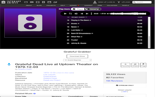 grateful-grabber screenshot