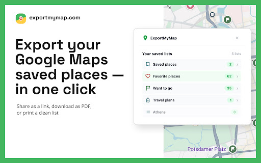 ExportMyMap — Export Google Maps Saved Places screenshot