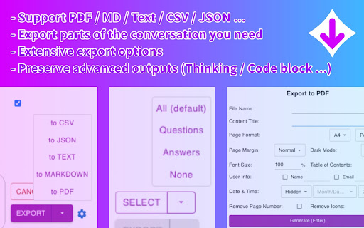 AI Chat Exporter: Gemini to PDF, MD and more screenshot