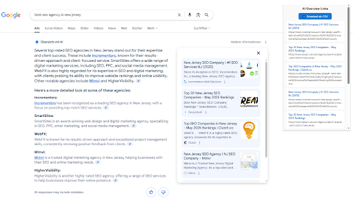 AI Overview Links screenshot