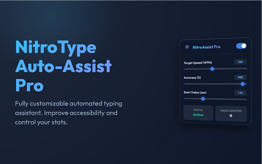 NitroType Auto-Assist Pro screenshot