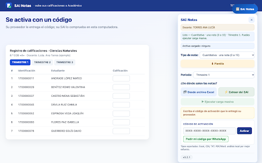 SAI Notas: sube tus calificaciones a Académico screenshot