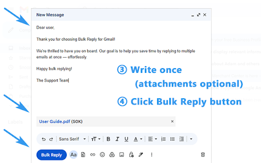 Bulk Reply for Gmail screenshot