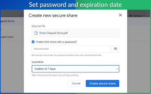 Secure Document Sharing via Email by cloudHQ screenshot