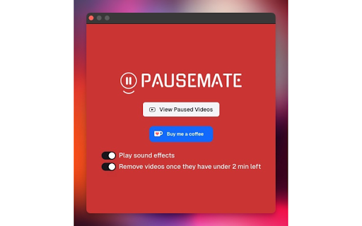 PauseMate - YouTube Bookmarker screenshot