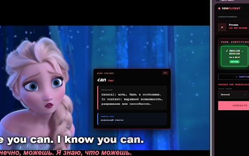 RemFluent: Netflix & Disney+ Language Learning screenshot