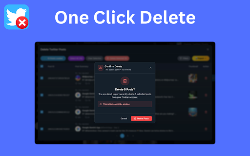 Delete Twitter Posts - Bulk Clean X Tweets screenshot
