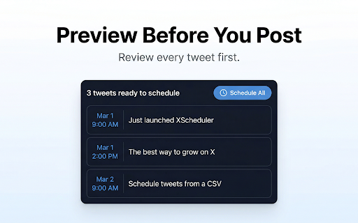 XScheduler - Tweet Scheduler for X (Twitter) | Bulk Schedule Posts screenshot