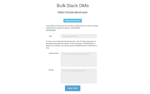 Bulk Slack DMs screenshot