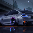 BMW M4 Neon Rain Night Drift Live Wallpaper icon