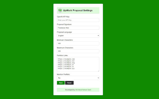 AI Proposal Generator for UpWork screenshot