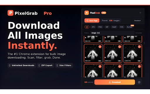 PixelGrab — Bulk Image Downloader screenshot