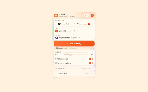 Echoly — AI voice dubbing & translation for video screenshot