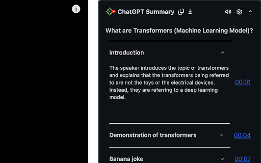 YoutubeDigest: summarize and translate using ChatGPT screenshot