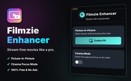 Filmzie - Streaming Enhancer & PiP screenshot