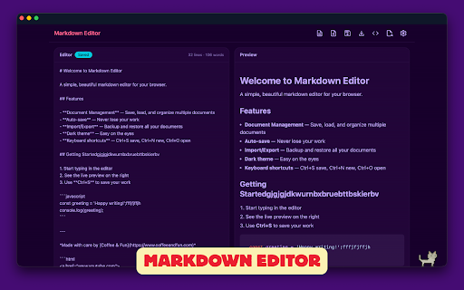 Markdown Editor for Chrome™ screenshot