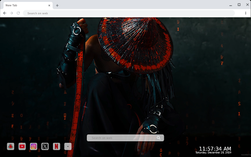 Cyber Samurai Straw Hat Live Wallpaper screenshot