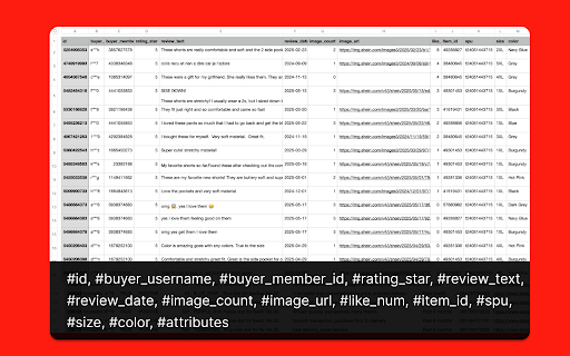 SHEIN Reviews Scraper - Extract SHEIN Reviews to CSV/Excel/JSON screenshot