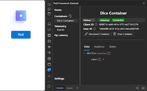 Fluid Framework Developer Tools screenshot