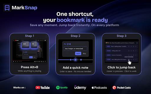 MarkSnap - Video & Audio Timestamp Bookmarks screenshot