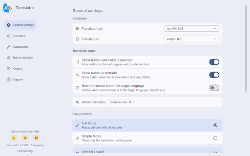 Translator - translation of selected text screenshot