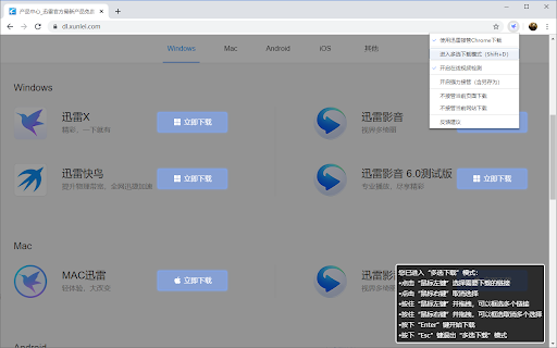 迅雷下载支持 screenshot