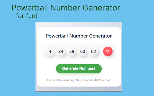 Powerball Number Generator screenshot