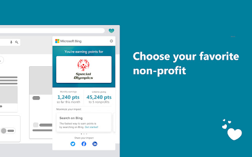 Microsoft Bing Search with Donations screenshot