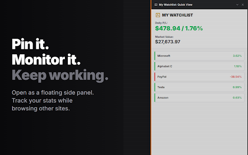 My Watchlist: Quick View for Investing Portfolio screenshot