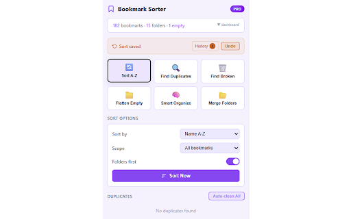 Bookmark Sorter screenshot