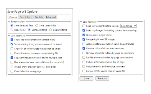 Save Page WE screenshot