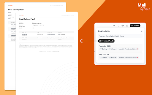 MailView – Gmail Email Tracker, Read Statistics & Proof of Receipt Reports screenshot