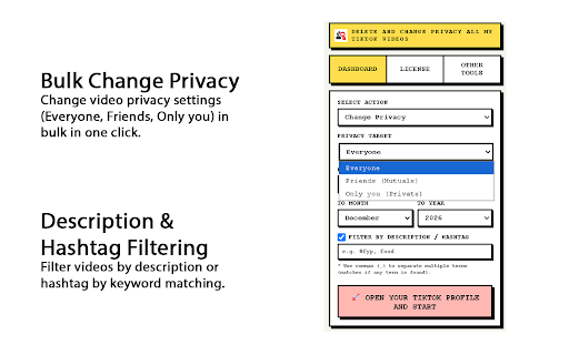 Delete and Change Privacy All My Tiktok Videos screenshot