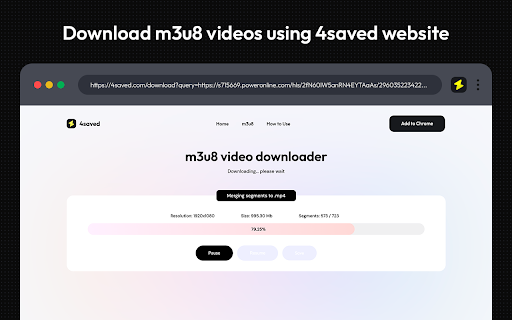Video Downloader for Chrome - M3U8 Video Downloader | 4saved screenshot