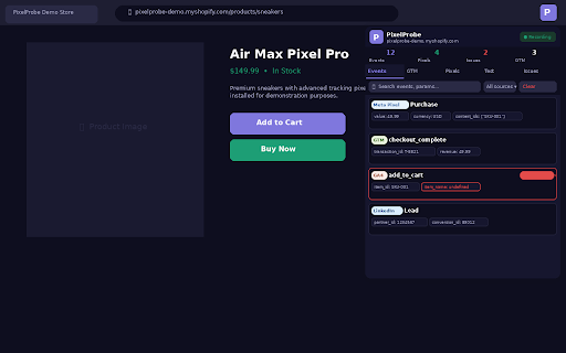 PixelProbe — Marketing Event Debugger screenshot