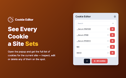 Cookie Editor screenshot