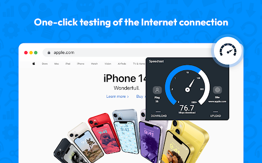 Speed test for Chrome - wifi speed test screenshot