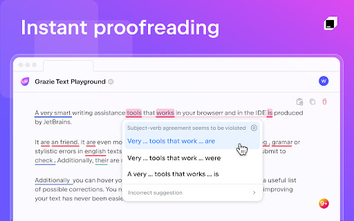 JetBrains Grazie Writing Companion screenshot