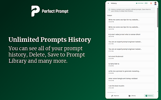 Perfect Prompt: Write Better Prompts Get Better Answers screenshot