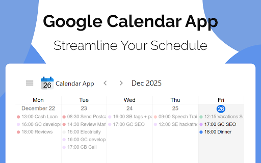 Calendar App - Application for Google Calendar™ screenshot
