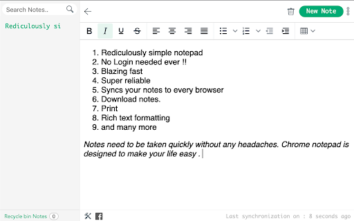 Notepad screenshot