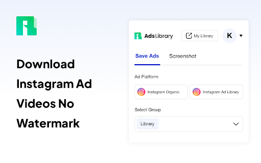 Ad Library：Download watermark-free Instagram ad video screenshot