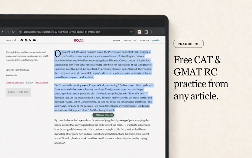 PracticeRC — CAT & GMAT Reading Comprehension (RC) Practice Tests screenshot