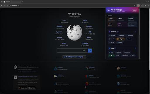 Cinematic Pages — Visual Effects & Themes screenshot