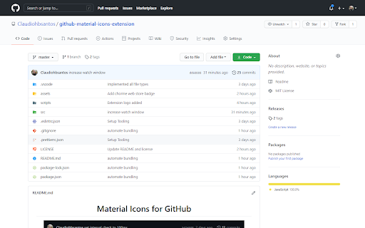 Material Icons for GitHub screenshot