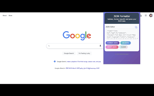 JSON Formatter & Validator screenshot