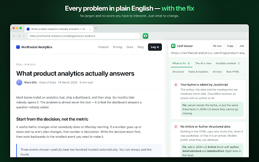LLM Viewer — See your page as an AI crawler screenshot