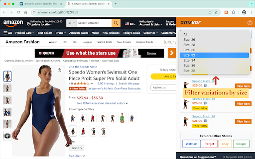 Amazon Variation Price Checker screenshot